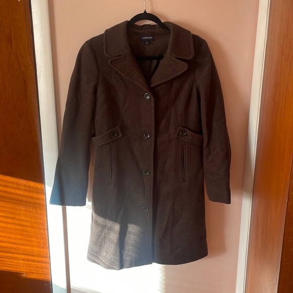 Lands' End Jackets & Blazers - Lands’ End Brown Wool Pea Coat
